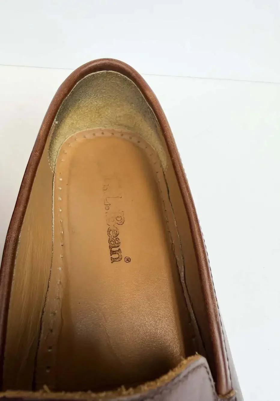 L.L. Bean Brown Leather Slip-On Loafers Shoes Women's Size 8W P394